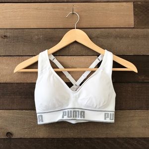 PUMA Womens' Seamless White Adjustable Sports Bra